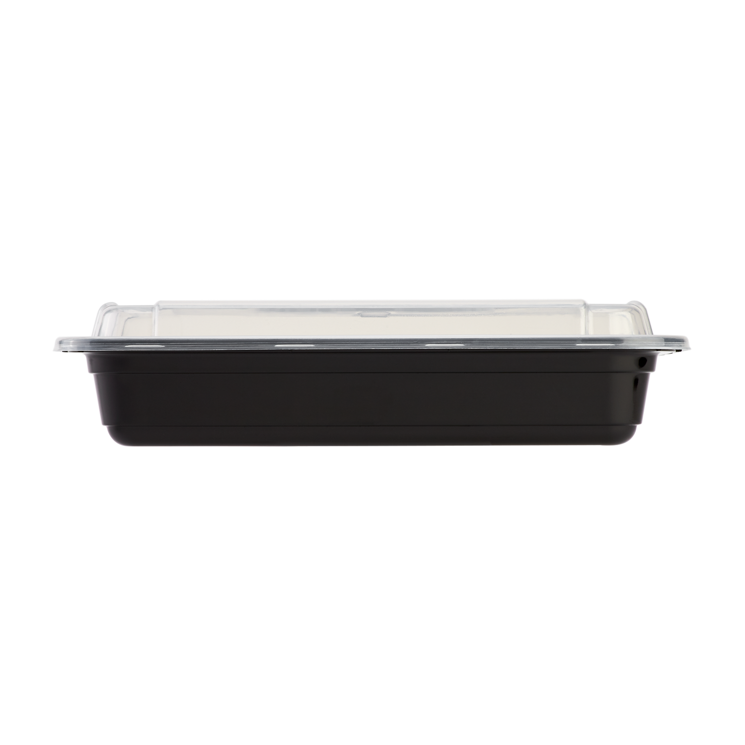 Wholesale 28oz PP Plastic Microwavable Rectangular Food Containers & Lids Black - 150 ct