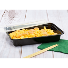 Load image into Gallery viewer, Wholesale 28oz PP Plastic Microwavable Rectangular Food Containers &amp; Lids Black - 150 ct
