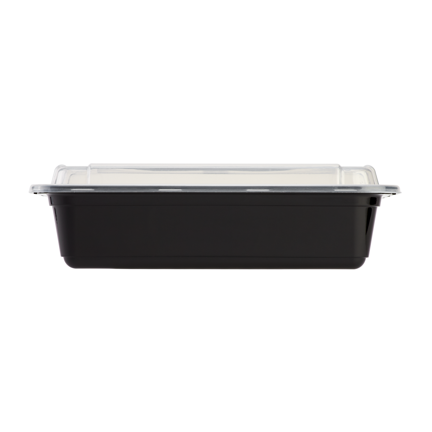 Wholesale 38oz PP Plastic Microwavable Rectangular Food Containers & Lids Black - 150 ct