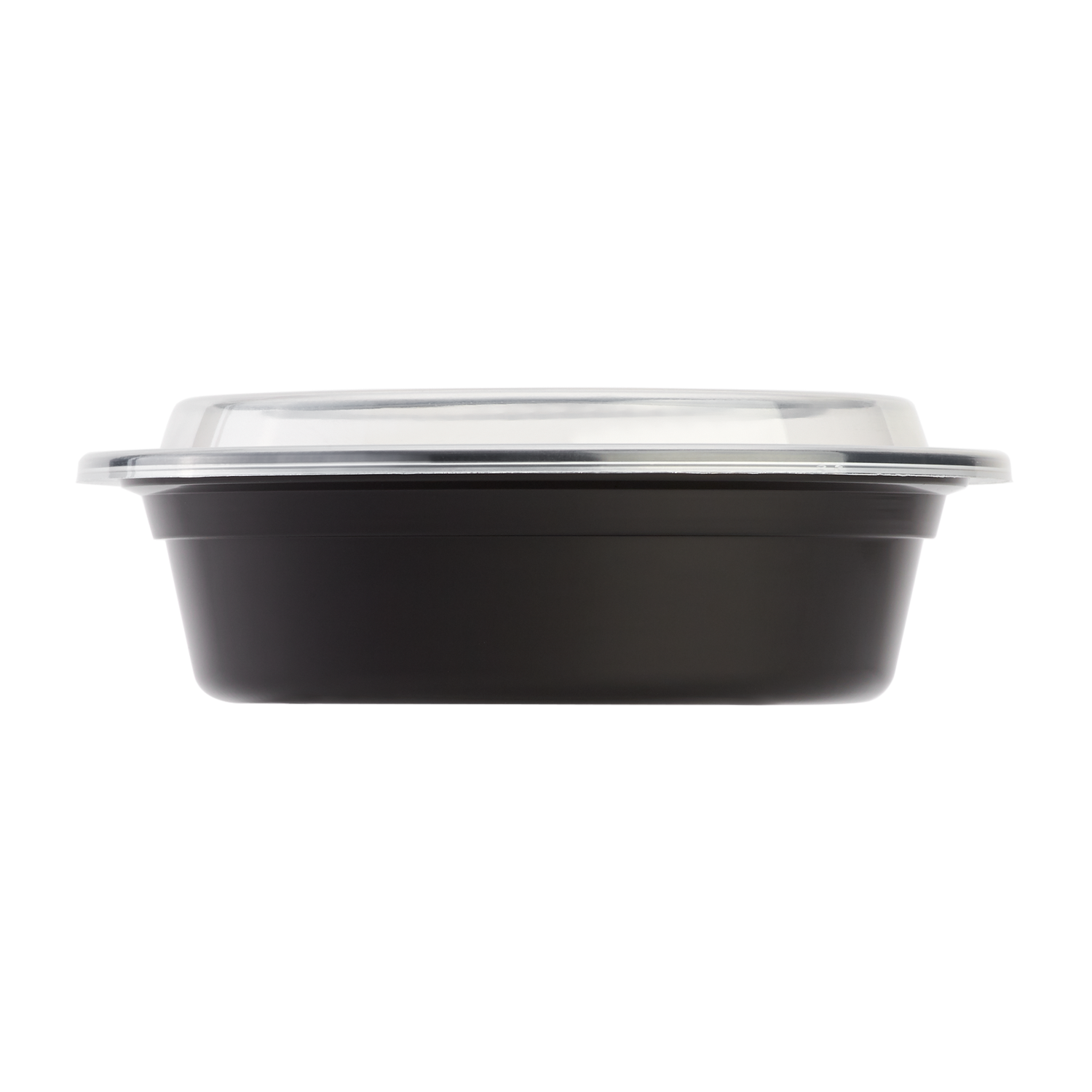 Wholesale 16oz PP Plastic Microwavable Round Food Containers & Lids Black - 150 ct