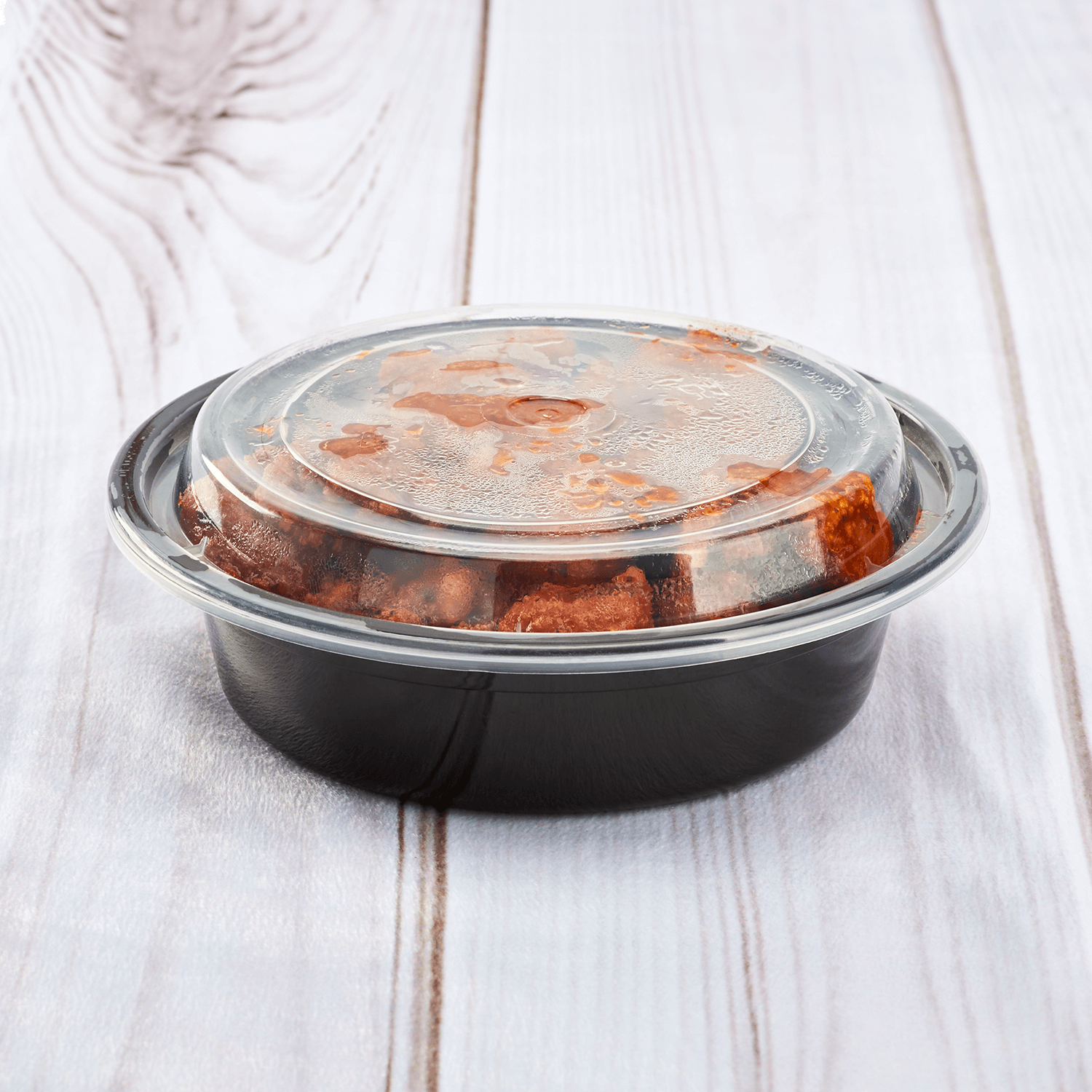 Wholesale 16oz PP Plastic Microwavable Round Food Containers & Lids Black - 150 ct