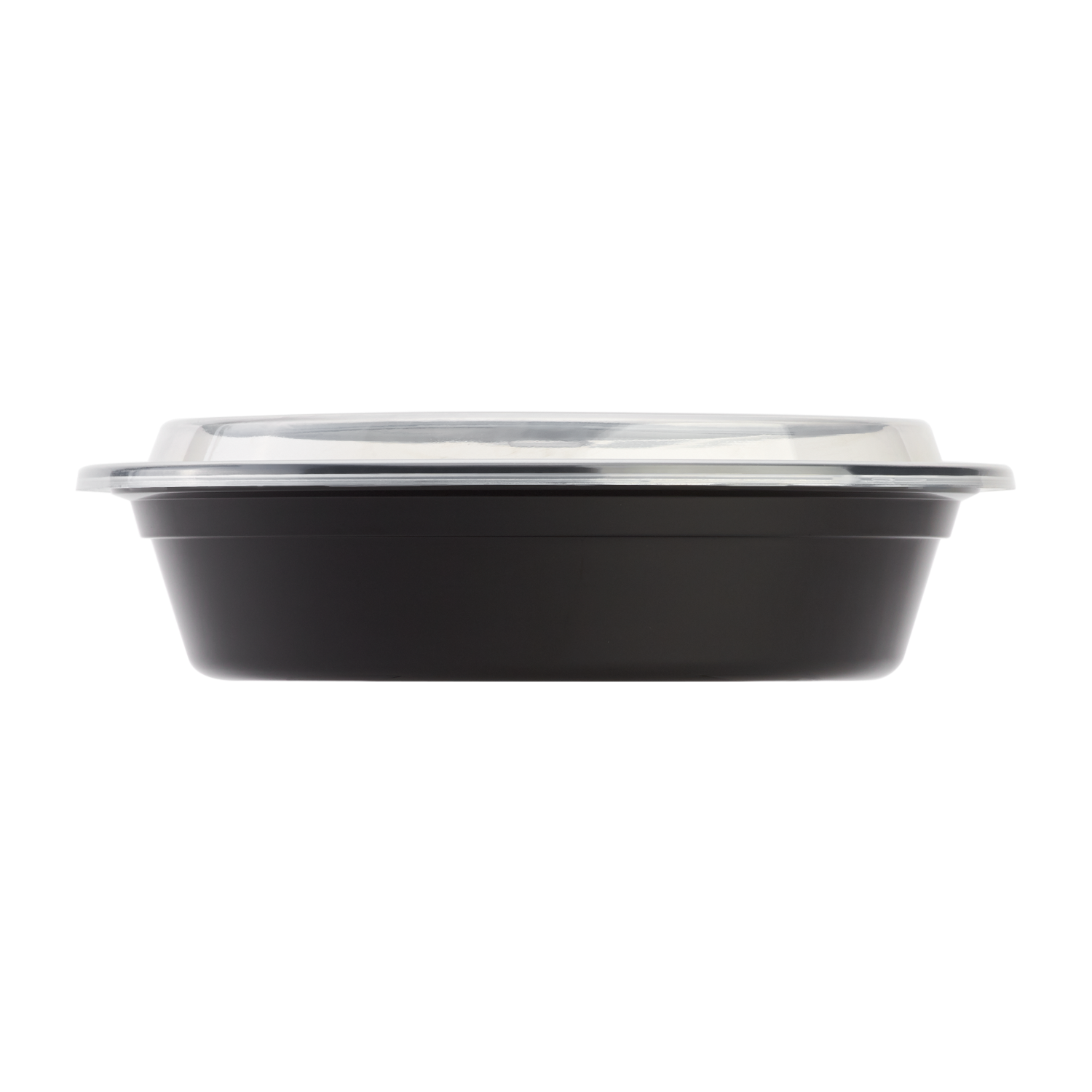Wholesale 24oz PP Plastic Microwavable Round Food Containers & Lids Black - 150 ct