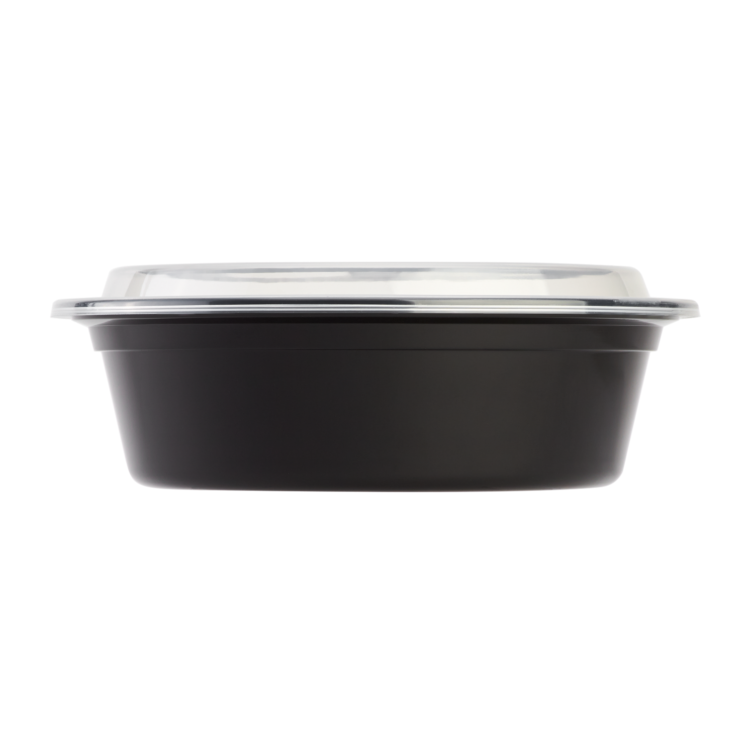 Wholesale 32oz PP Plastic Microwavable Round Food Containers & Lids Black - 150 ct