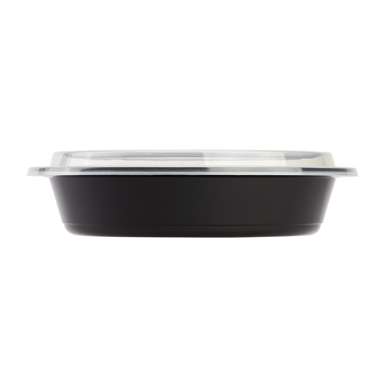 Wholesale 48oz PP Plastic Microwavable Round Food Containers & Lids Black - 150 ct
