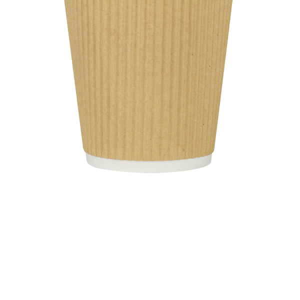 Wholesale 12oz Ripple Paper Hot Cups - Kraft (90mm) - 500 ct