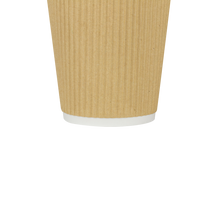 Load image into Gallery viewer, Wholesale 12oz Ripple Paper Hot Cups - Kraft (90mm) - 500 ct
