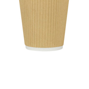 Wholesale 12oz Ripple Paper Hot Cups - Kraft (90mm) - 500 ct