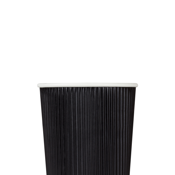 Wholesale 20oz Ripple Paper Hot Cups - Black (90mm) - 500 ct