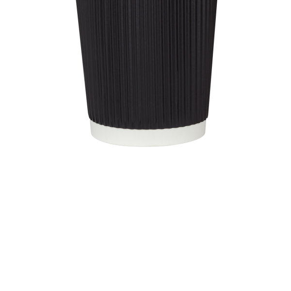 Wholesale 20oz Ripple Paper Hot Cups - Black (90mm) - 500 ct