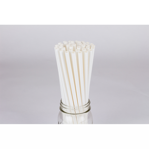 Wholesale 10.25" Eco-Friendly Giant Paper Straw (7mm) Wrapped - White - 1,200 ct
