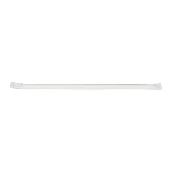 Wholesale 10.25" Eco-Friendly Jumbo Paper Straw (5mm) Wrapped - White (1,200 ct)