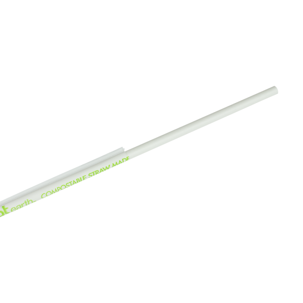Wholesale 10.25" Eco-Friendly Jumbo Paper Straw (5mm) Wrapped - White (1,200 ct)