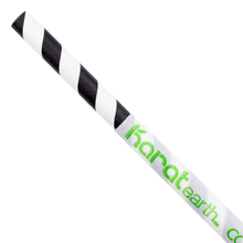 Load image into Gallery viewer, Wholesale 10.25&quot; Eco-Friendly Giant Paper Spiral Straws (7mm) Wrapped - Black &amp; White - 1,200 ct
