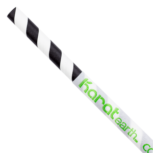 Wholesale 10.25" Eco-Friendly Giant Paper Spiral Straws (7mm) Wrapped - Black & White - 1,200 ct