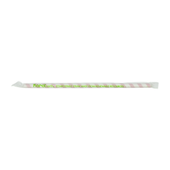 Wholesale 10.25" Eco-Friendly Giant Paper Spiral Straws (7mm) Wrapped - Red & White - 1,200 ct