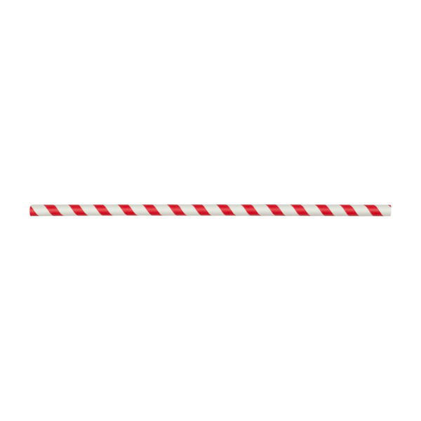Wholesale 10.25" Eco-Friendly Giant Paper Spiral Straws (7mm) Wrapped - Red & White - 1,200 ct