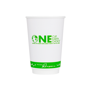 Wholesale 16 oz Eco-Friendly Insulated Paper Hot Cups - One Cup, One Earth - 90mm - 500 ct