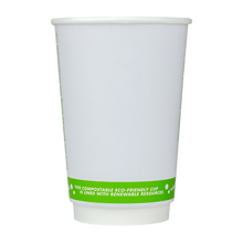 Load image into Gallery viewer, Wholesale 16 oz Eco-Friendly Insulated Paper Hot Cups - One Cup, One Earth - 90mm - 500 ct

