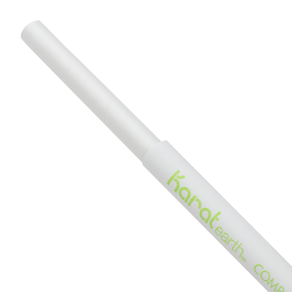 Wholesale 7.75" Giant Paper Straw 7mm Wrapped White 2,000 ct