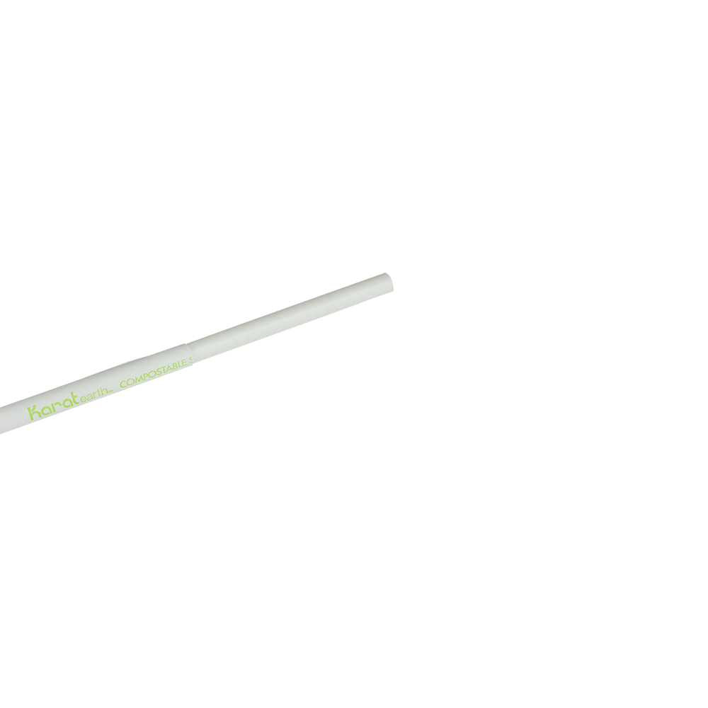 Wholesale 7.75" Giant Paper Straw 7mm Wrapped White 2,000 ct