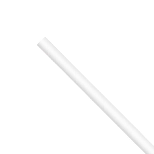 Wholesale 7.75" Eco-Friendly Jumbo Paper Straw (5mm) White - 2,000 ct