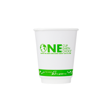Load image into Gallery viewer, Wholesale 8 oz Eco-Friendly Insulated Paper Hot Cups - One Cup, One Earth - 80mm - 500 ct
