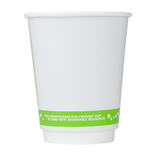 Load image into Gallery viewer, Wholesale 8 oz Eco-Friendly Insulated Paper Hot Cups - One Cup, One Earth - 80mm - 500 ct
