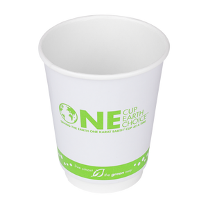 Wholesale 8 oz Eco-Friendly Insulated Paper Hot Cups - One Cup, One Earth - 80mm - 500 ct