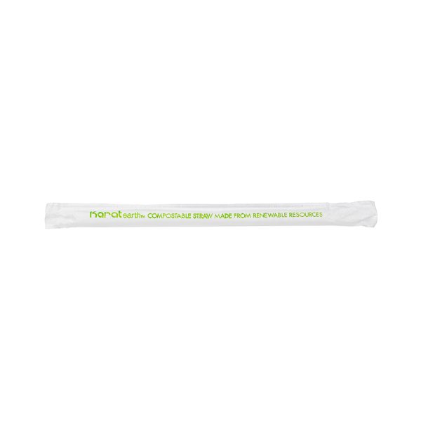 Wholesale 9" Eco-Friendly Colossal Straws (10mm) - Clear - Paper Wrapped