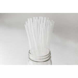 Wholesale 9" Eco-Friendly Colossal Straws (10mm) - Clear - Paper Wrapped