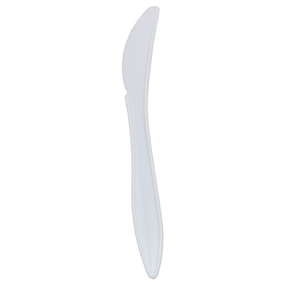 Wholesale PP Plastic Plastic Medium Weight Knives White - 1,000 ct