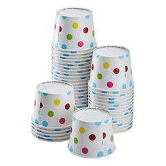 Wholesale  12 oz Multicolor Polka Dot Ice Cream Paper Cups - 1000ct