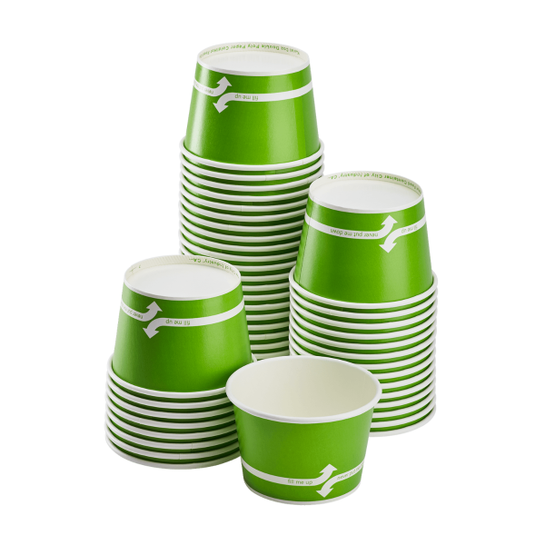 Wholesale 16 oz Green Ice Cream Paper Cups (112mm) - 1,000 ct