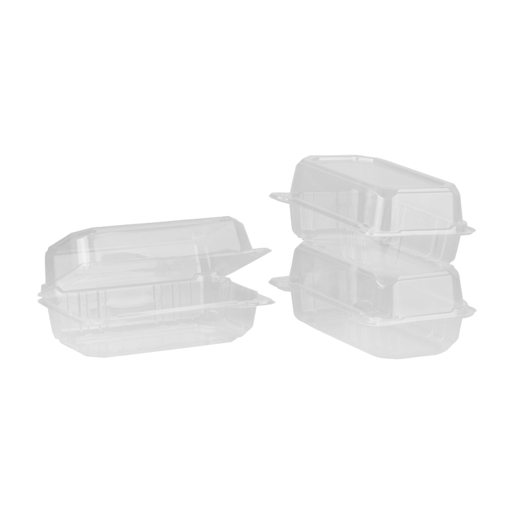 Wholesale 9''x5'' PLA Hinged Container - 250 ct