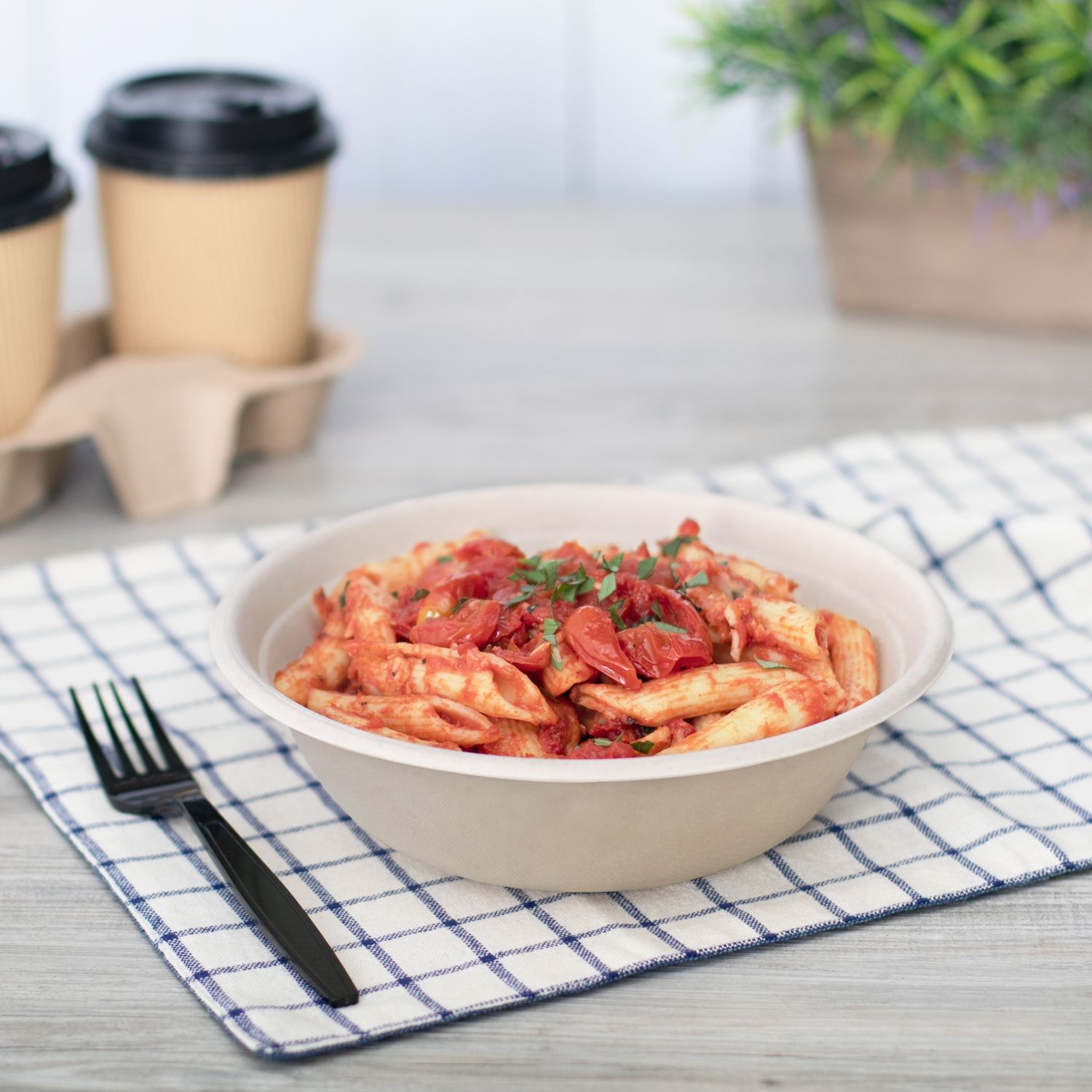 Wholesale 32oz Bagasse Bowl, Round, Natural - 500 ct
