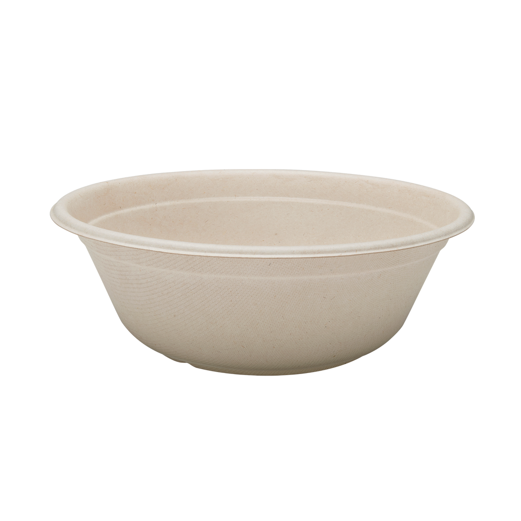 Wholesale 40oz Bagasse Bowl, Round, Natural - 500 ct