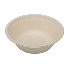 Wholesale 40oz Bagasse Bowl, Round, Natural - 500 ct