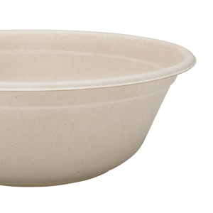 Wholesale 40oz Bagasse Bowl, Round, Natural - 500 ct