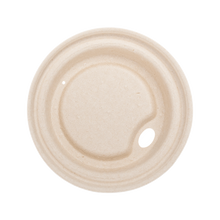 Load image into Gallery viewer, Wholesale Bagasse Sipper Dome Lid for 8 oz. Hot Cup - Natural - 500 ct
