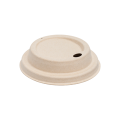 Wholesale Bagasse Sipper Dome Lid for 8 oz. Hot Cup - Natural - 500 ct