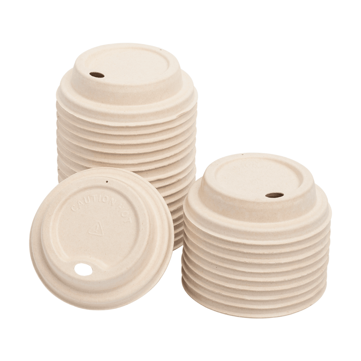Wholesale Bagasse Sipper Dome Lid for 8 oz. Hot Cup - Natural - 500 ct