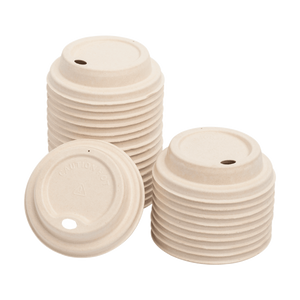 Wholesale Bagasse Sipper Dome Lid for 8 oz. Hot Cup - Natural - 500 ct