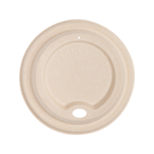 Load image into Gallery viewer, Wholesale Bagasse Sipper Dome Lid for 16 oz Hot Cup Natural - 500 ct
