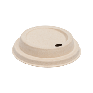 Wholesale Bagasse Sipper Dome Lid for 16 oz Hot Cup Natural - 500 ct