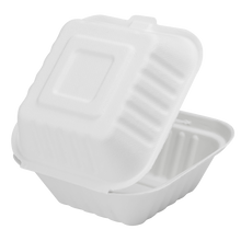 Load image into Gallery viewer, Wholesale 6&#39;&#39;x6&#39;&#39; Compostable Bagasse Hinged Containers - 500 ct
