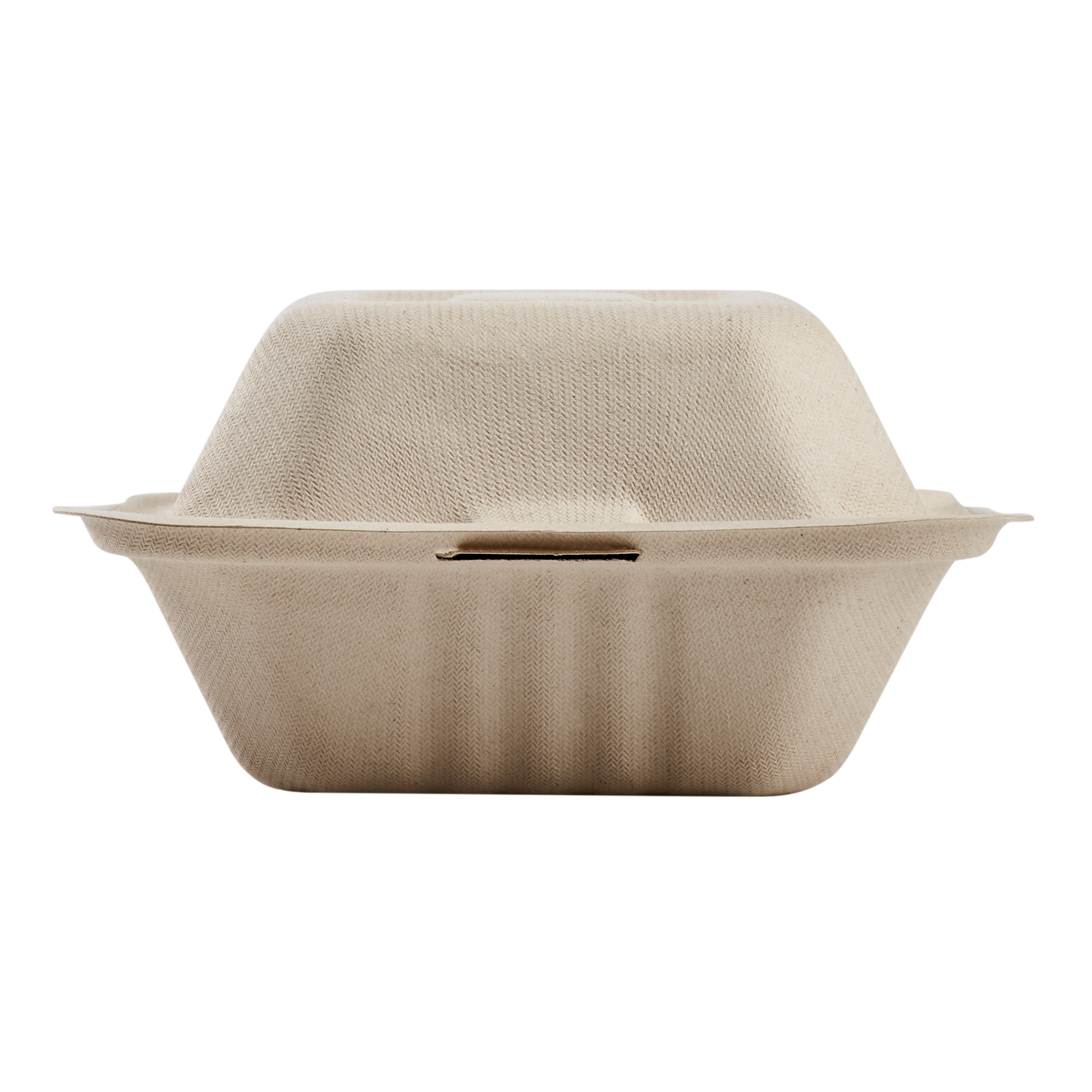 Wholesale 6'' x 6'' Compostable Bagasse Hinged Containers - 500 ct