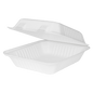 Wholesale 8''x8'' Compostable Bagasse Hinged Containers - 200 ct