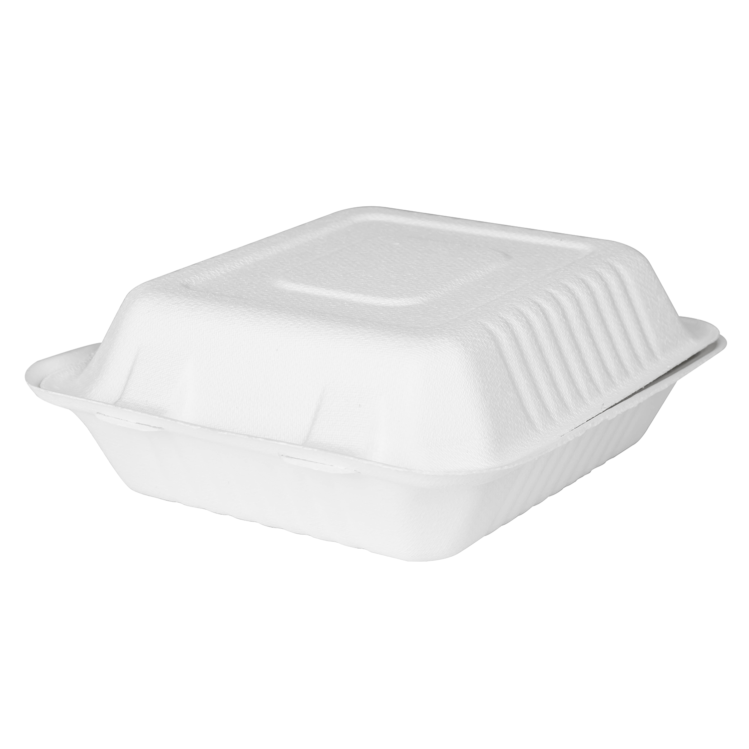 Wholesale 8''x8'' Compostable Bagasse Hinged Containers - 200 ct