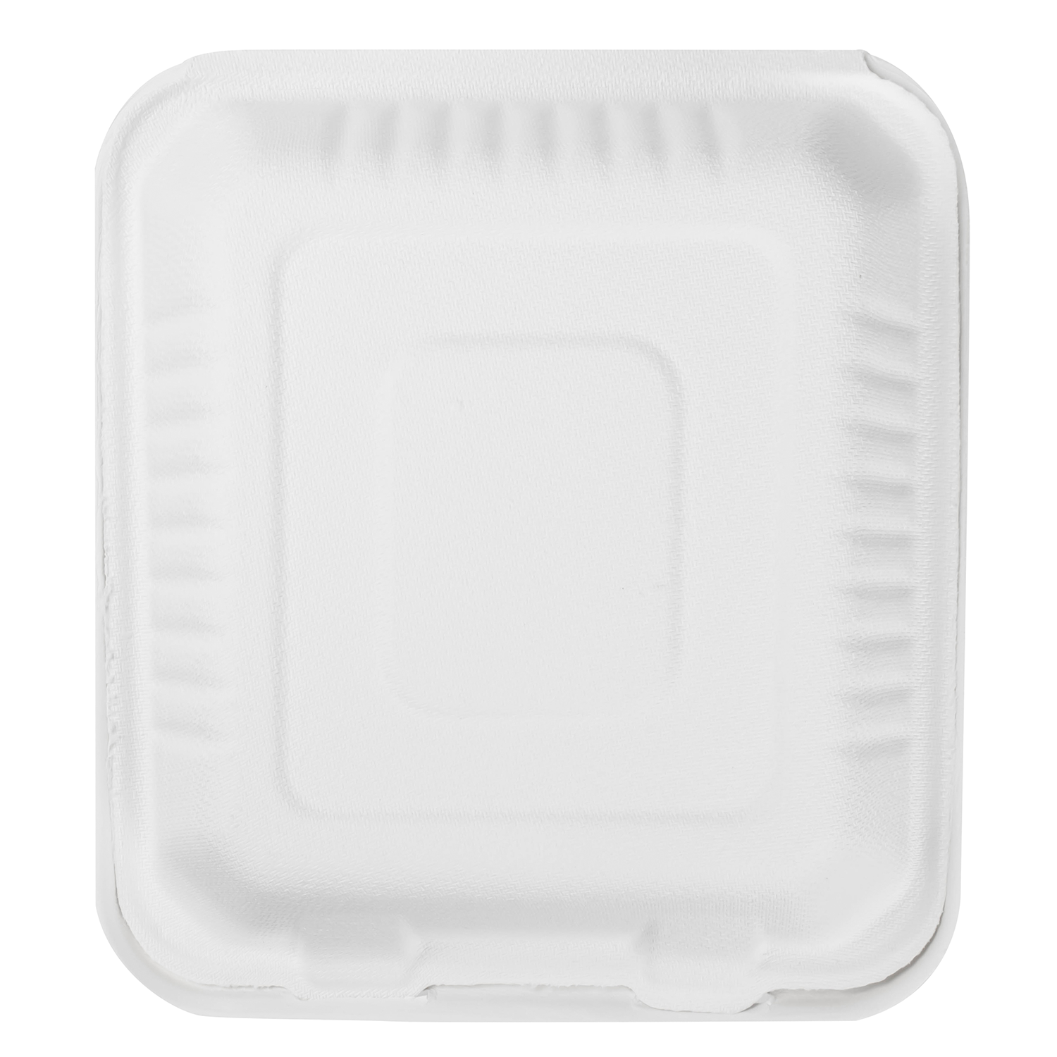 Wholesale 8''x8'' Compostable Bagasse Hinged Containers - 200 ct