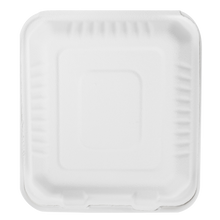 Load image into Gallery viewer, Wholesale 8&#39;&#39;x8&#39;&#39; Compostable Bagasse Hinged Containers - 200 ct
